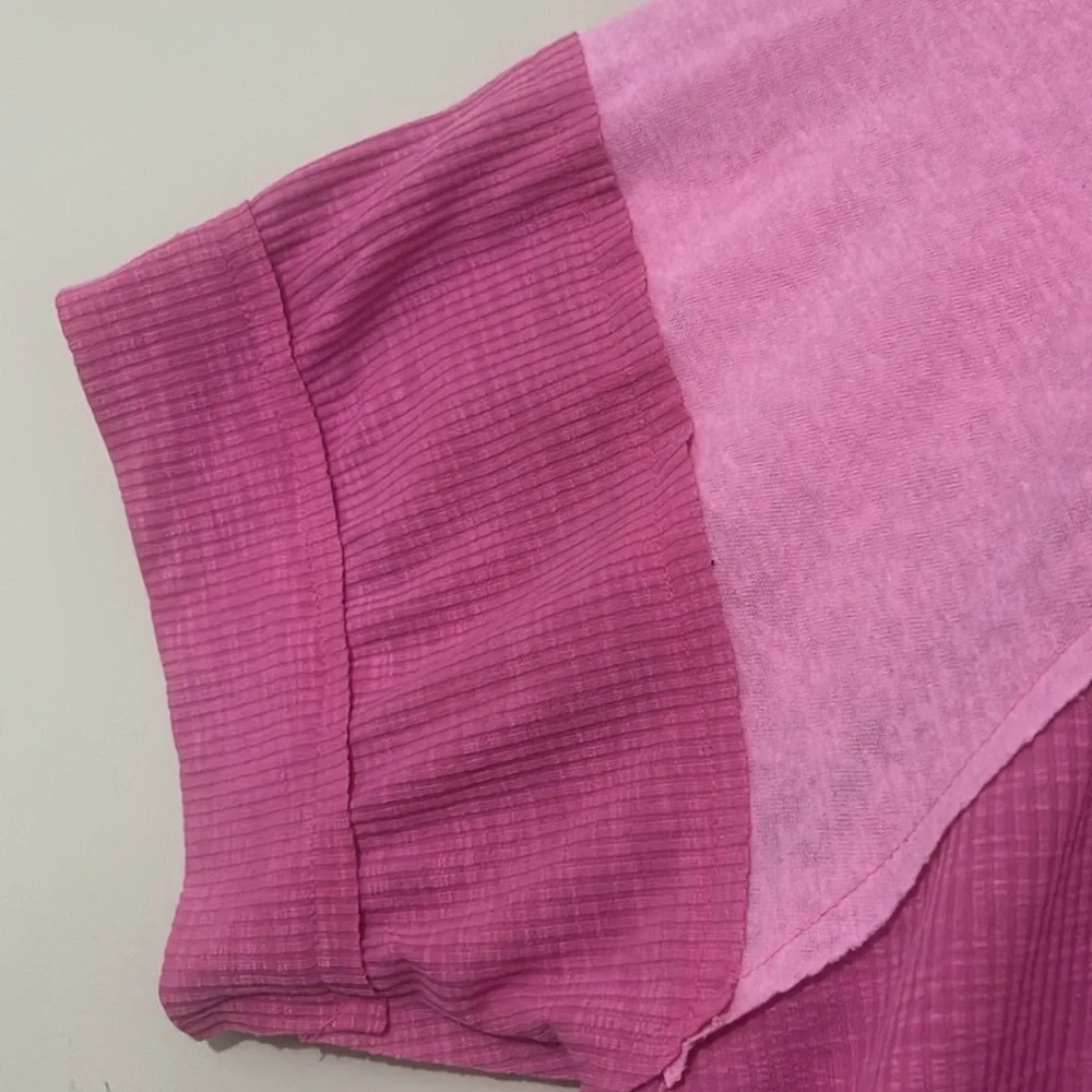 POL oversized Pink Colorblock Blouse - Picture 4 of 5